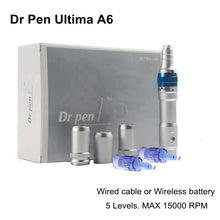 Load image into Gallery viewer, 1 set  Electric Derma Roller Dr Pen A6 Rechargeable Auto Micro Needle Wireless Microneedling Machine Derma Stamp Therapy MTS
